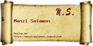 Menzl Salamon névjegykártya